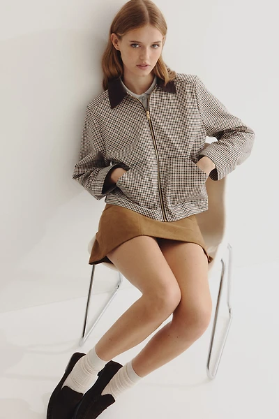 Twill Jacket with Corduroy Collar