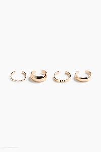 4-Pack Metal Toe Rings