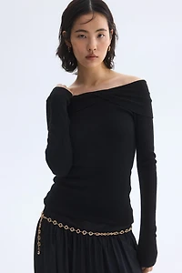 Twist-Detail Off-the-Shoulder Top