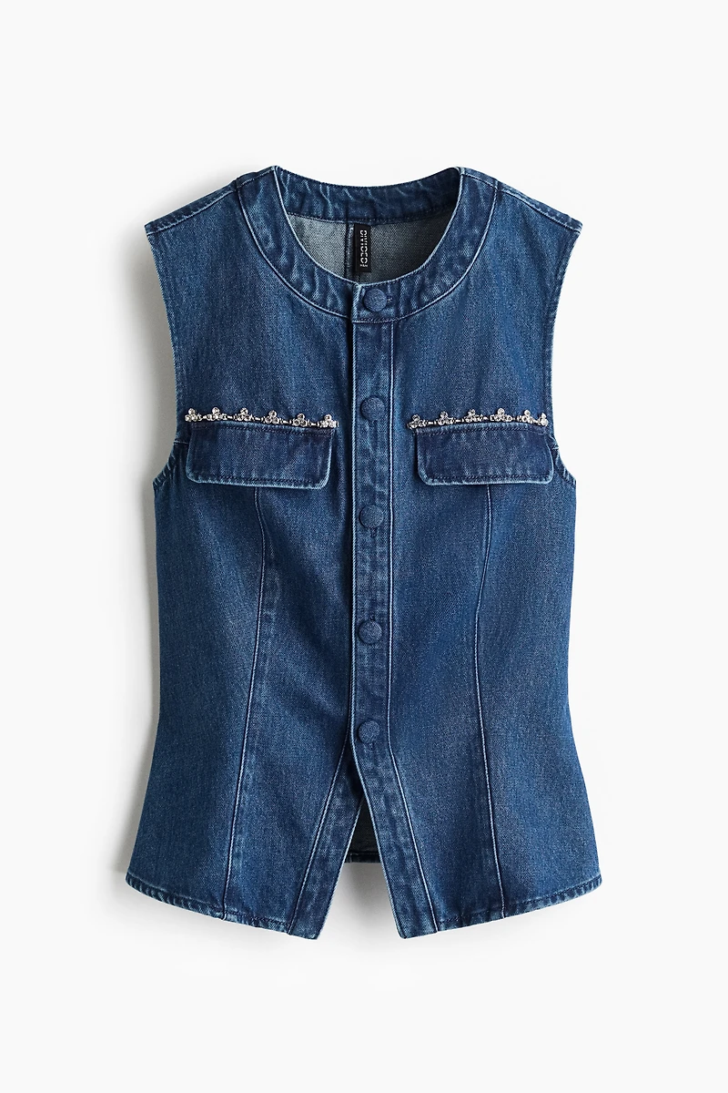 Gilet sans manches en denim