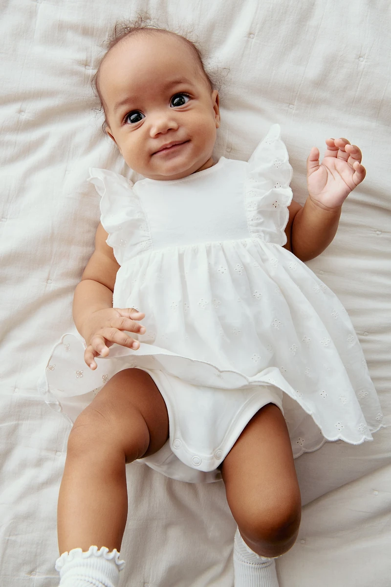 Ruffle-trimmed Bodysuit Dress