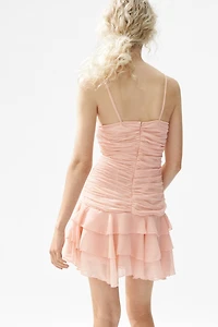 Draped Chiffon Strappy Dress