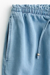 Denim Drawstring Shorts