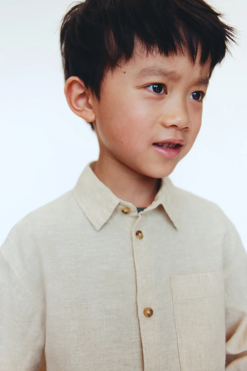 Linen-Blend Shirt