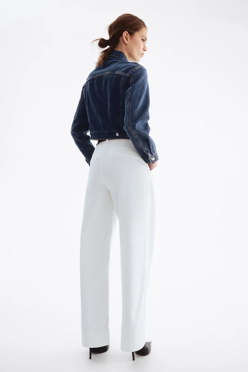 Wide Belted Twill Pants