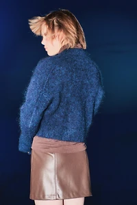 Mohair-Blend Cardigan with Zipper