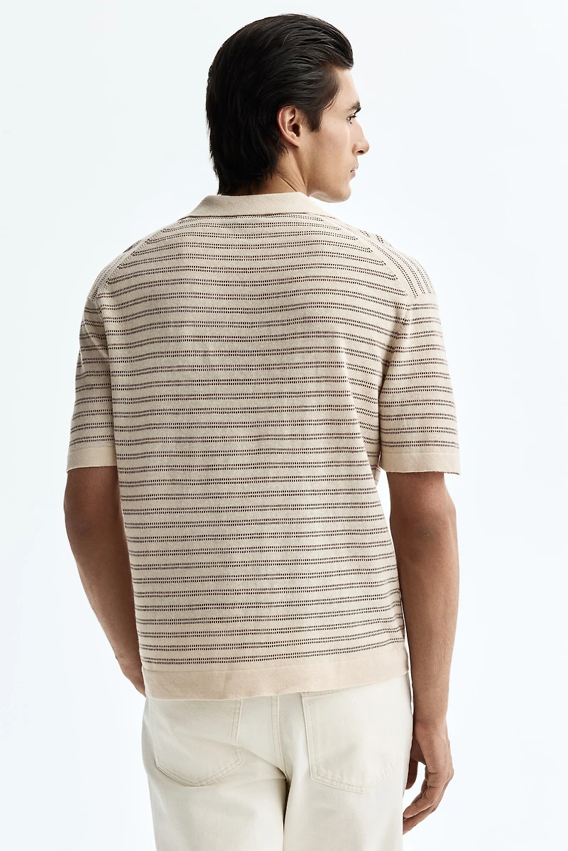 Regular-Fit Linen-Blend Polo Shirt