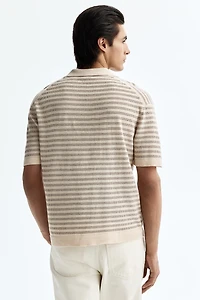 Regular-Fit Linen-Blend Polo Shirt