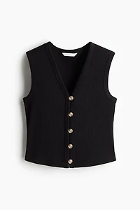 Button-Front Sweater Vest