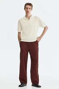 Regular-Fit Cable-Knit Polo Shirt
