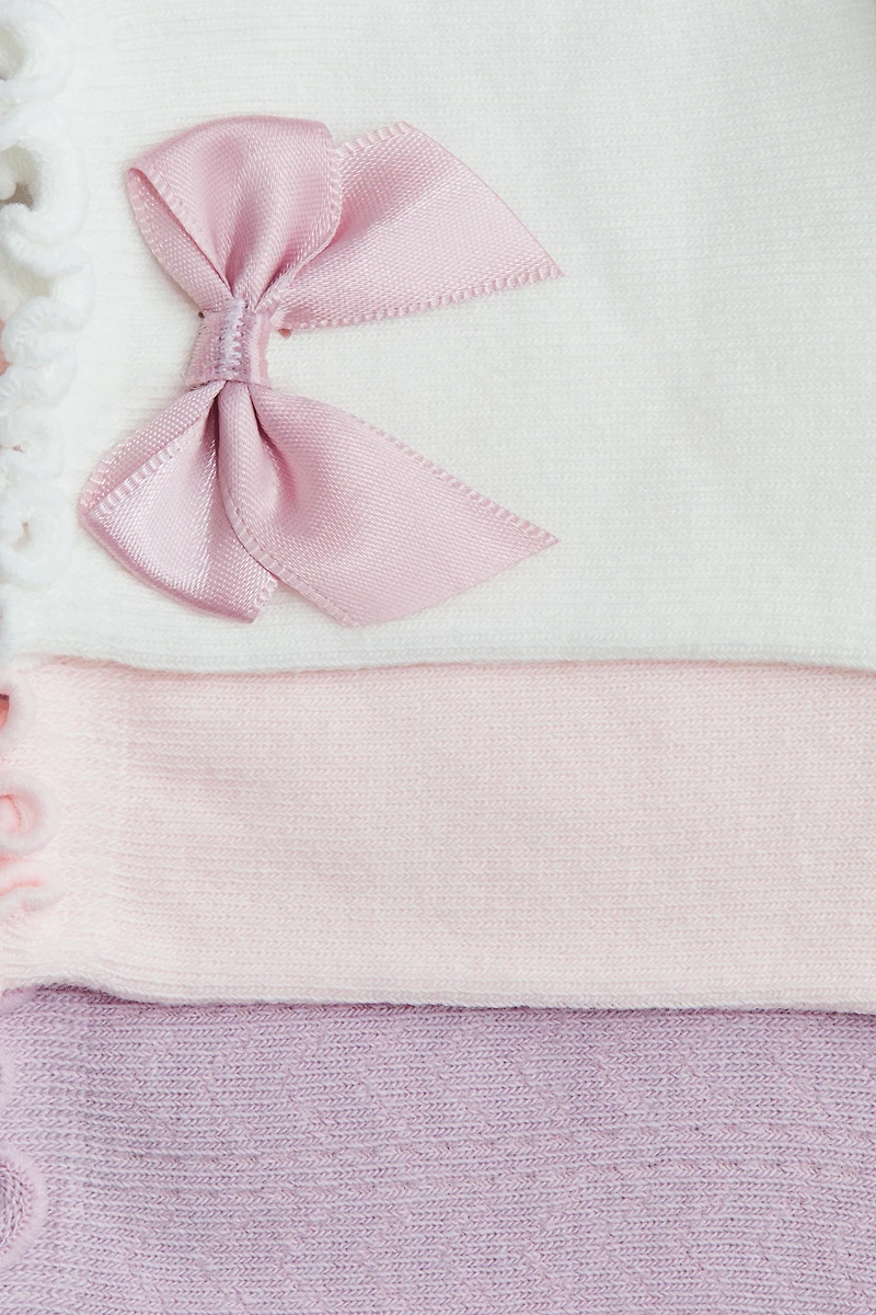 3-Pack Ruffle-Trimmed Socks