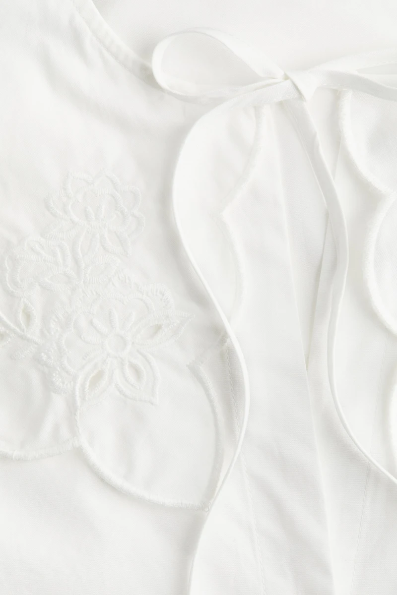 Embroidered Blouse with Peter Pan Collar