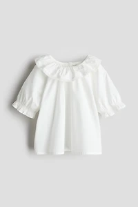 Blouse en coton avec col à volant