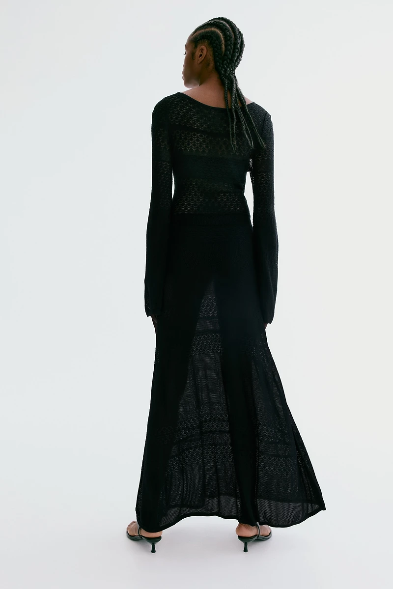 Pointelle-Knit Maxi Dress