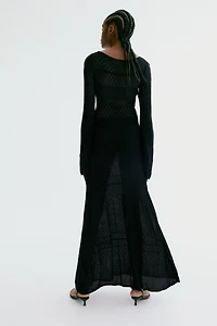 Pointelle-Knit Maxi Dress