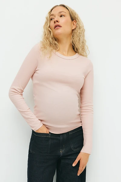 MAMA Ribbed Jersey Top