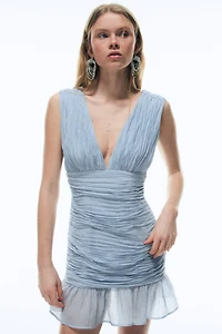 Sleeveless Crinkled Dress