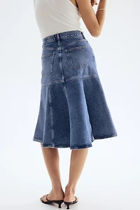 Flared Denim Skirt