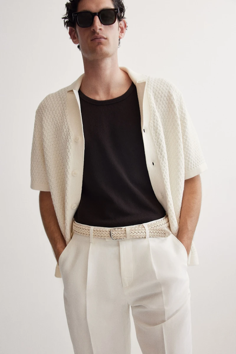 Regular-Fit Textured-Knit Resort Shirt