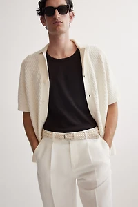 Regular-Fit Textured-Knit Resort Shirt
