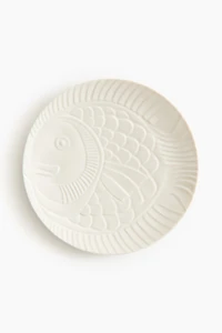 Large textured porcelain serving plate
