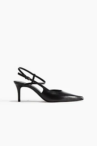 Pointed-Toe Leather Pumps