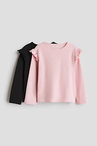 2-Pack Ruffle-Trimmed Jersey Tops