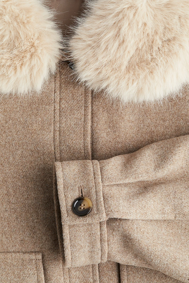 Veste en sergé avec col duveteux