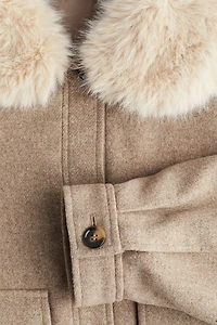 Veste en sergé avec col duveteux