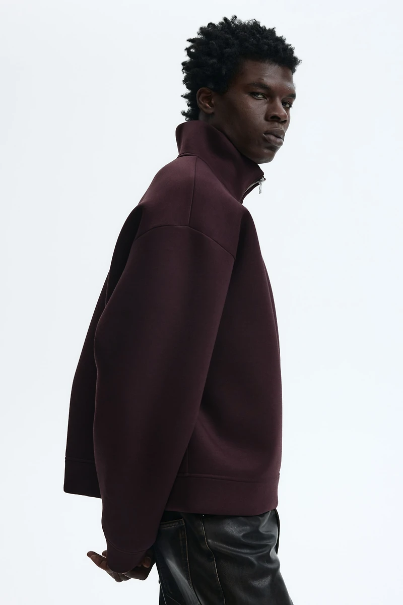 Loose Fit Zip-top scuba sweatshirt