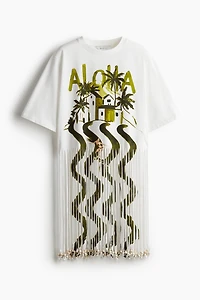 Fringed T-Shirt Dress