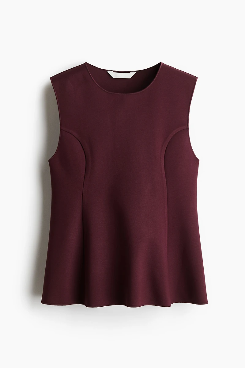 Interlock Sleeveless Peplum Top