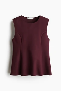 Interlock Sleeveless Peplum Top