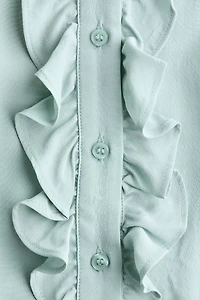 Ruffle-Collar Viscose Blouse