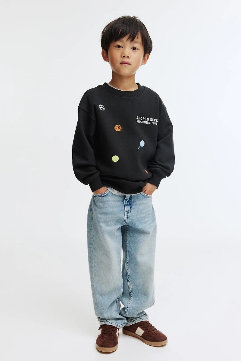 Printed crew-neck sweatshirt