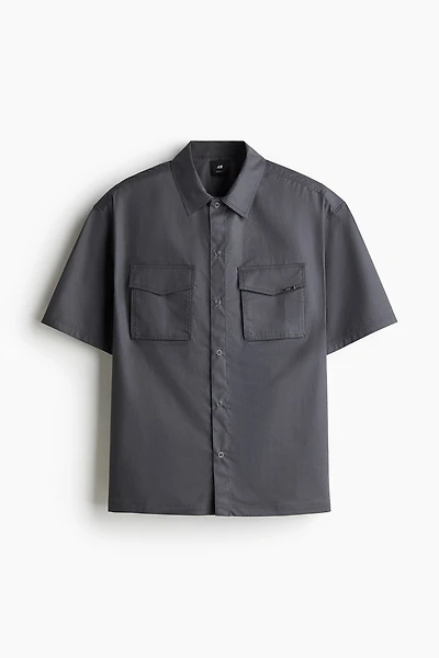 Chemise utilitaire à manches courtes coupe ample