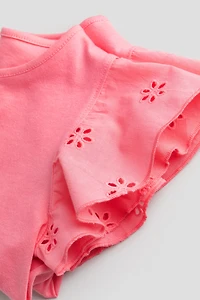 Jersey Top with Eyelet Embroidery