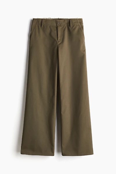 Raw-Edge Twill Chinos