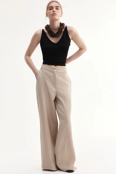 Pantalon habillé à jambes larges