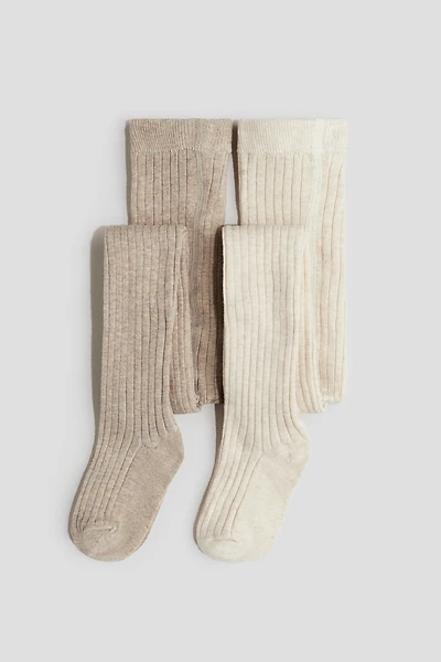 2-Pack Rib-Knit Tights