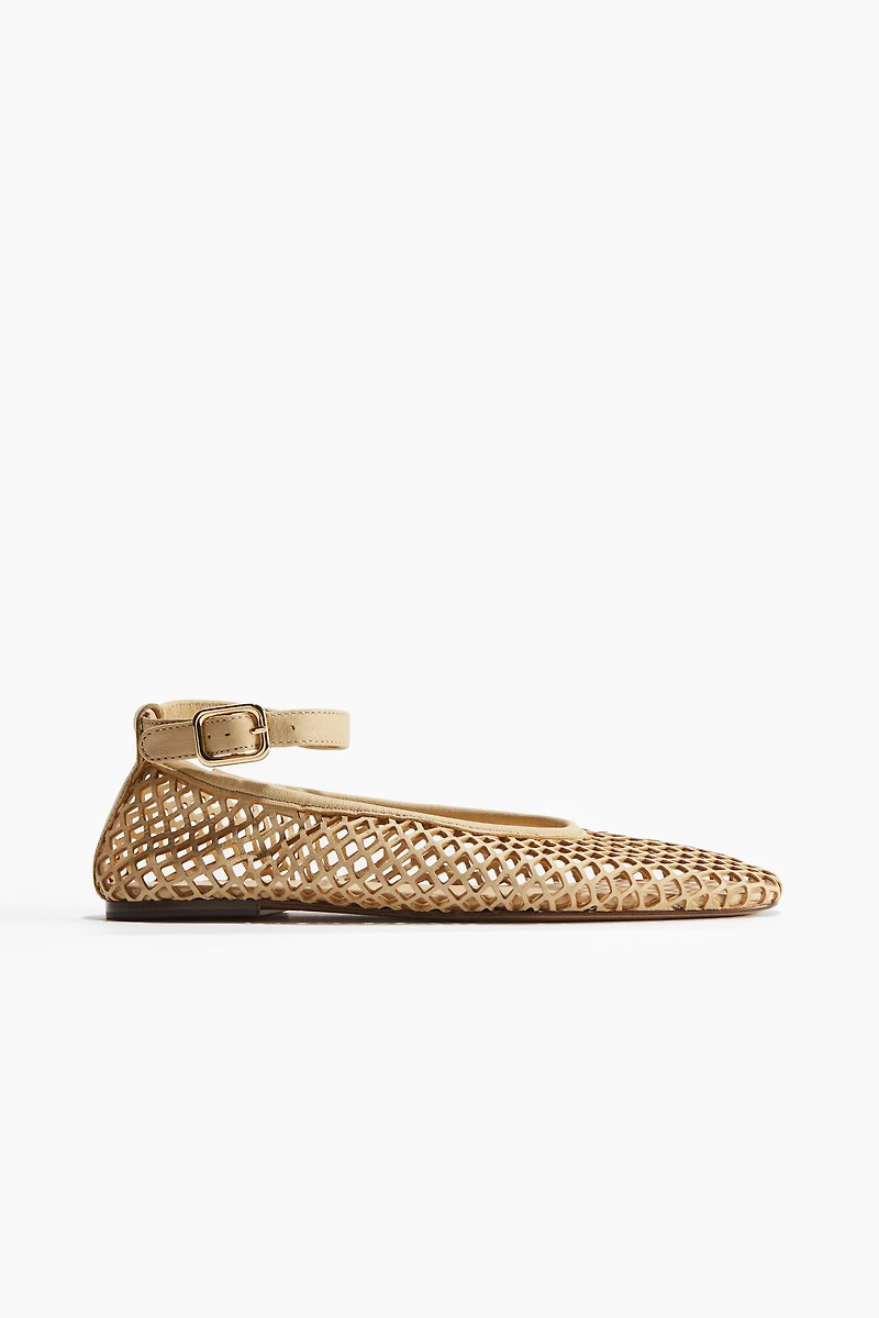 Perforated Leather Ballet Flats