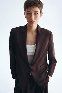Linen-Blend Blazer