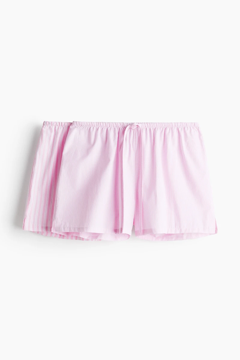 2-pack Cotton Poplin Pajama Shorts