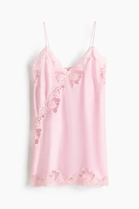 Lace-Trimmed Satin Nightgown
