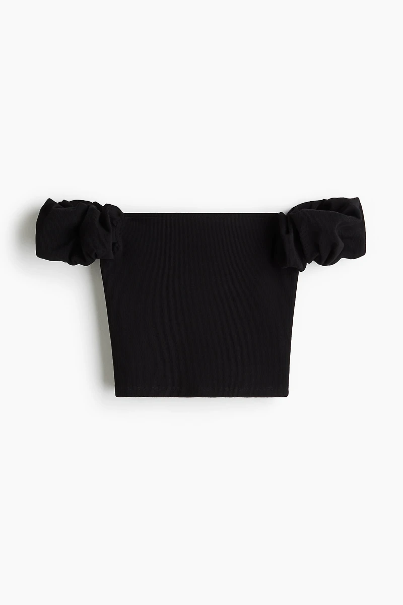 Puff-Sleeved Off-the-Shoulder Top