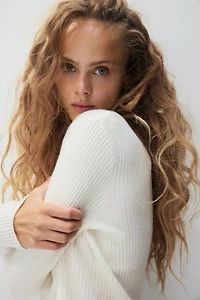 Gilet en tricot côtelé avec col