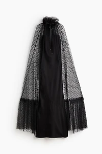 Dress with Mesh Cape