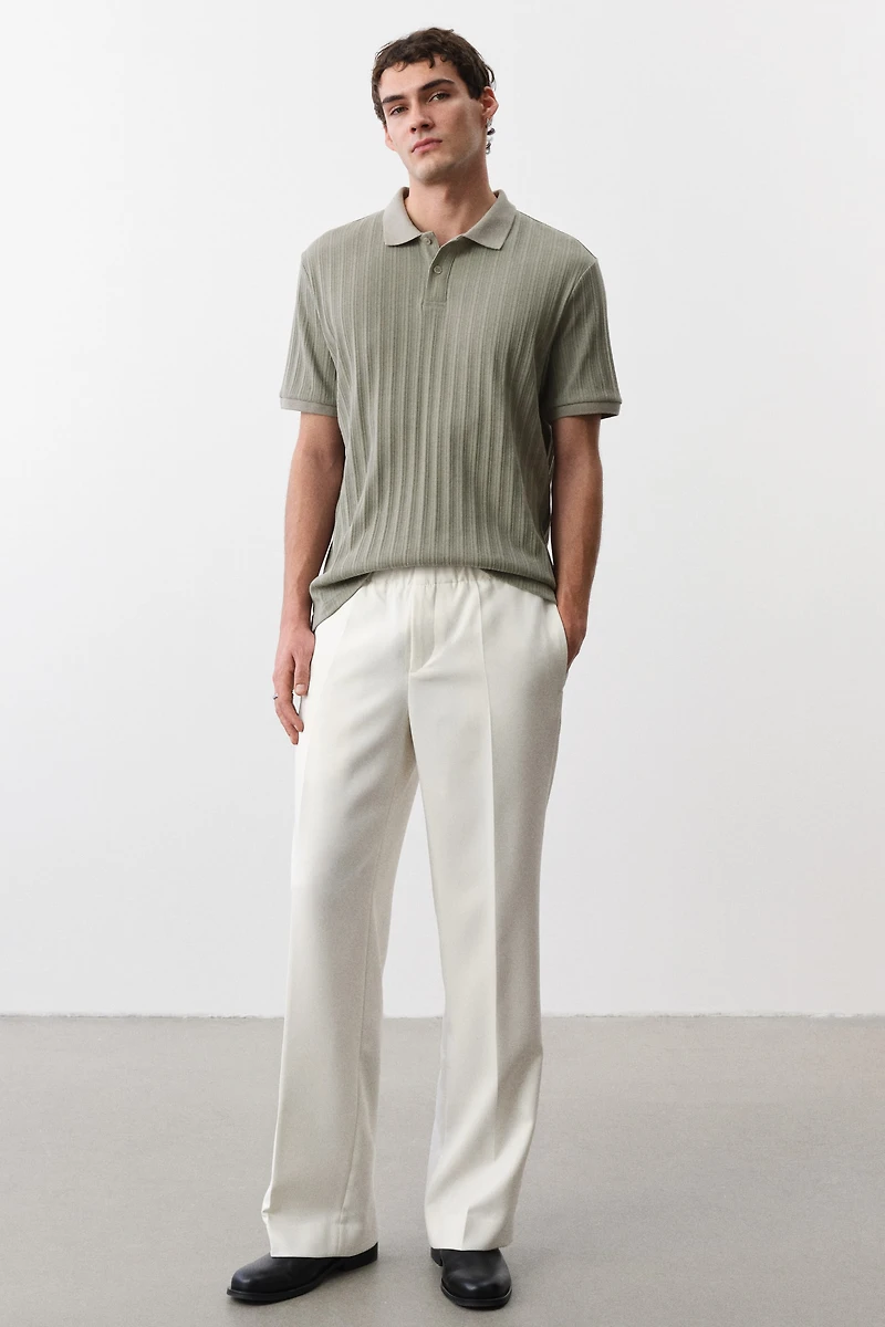 Slim-Fit Textured Jersey Polo Shirt