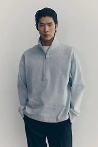 Chandail à col fermeture éclair en coton
