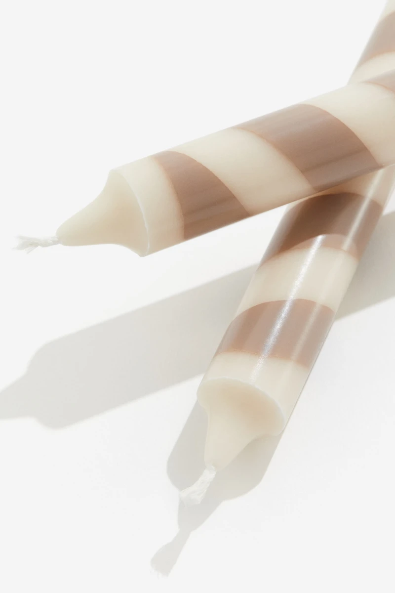 Lot de 2 bougies en forme sucres d'orge